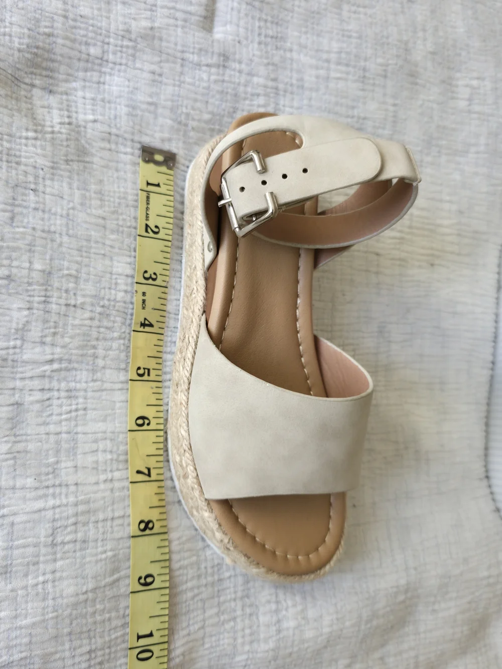Beige Espadrille Wedge Sandals Women's Ankle Strap Boho Summer Beachy Resortwear